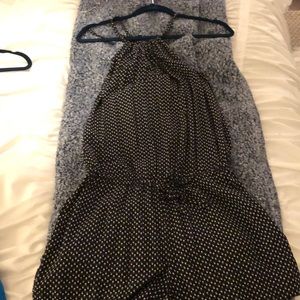 Black with tiny flower romper (halter neck)